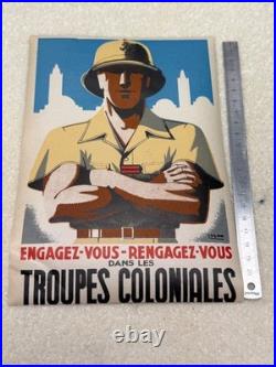 Affiche Originale Engagez Vous Dans Les Troupes Coloniales Par Sogno 20 Ème