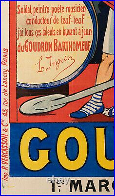 Affiche Originale Eugène Ogé Goudron Bartomeuf Liqueur Alcool 1904