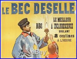 Affiche Originale Firmin Bouisset Le Bec Deselle Gaz Menier vers 1900