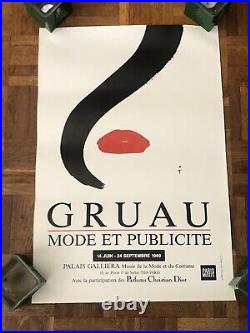 Affiche Originale GRUAU Exposition Mode Et Publicité 1989