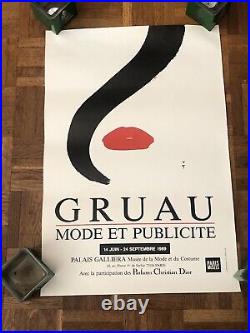 Affiche Originale GRUAU Exposition Mode Et Publicité 1989