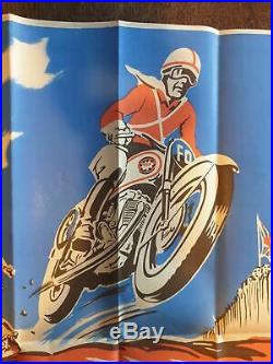 Affiche Originale Geo Ham Moto Cross International 1957 Bsa Gold Star Victor