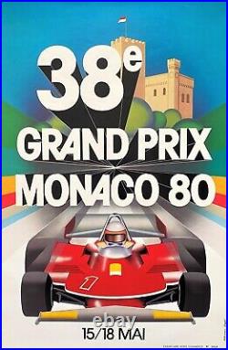 Affiche Originale Grand Prix Monaco 1980