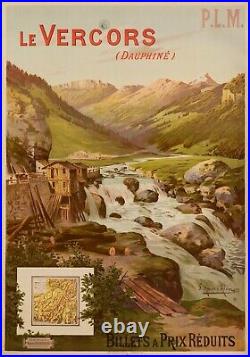 Affiche Originale Hugo d'Alesi Le Vercors Dauphiné PLM Isere 1898