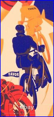 Affiche Originale L. Matthey Favor Cycle Moto Vélo Bicyclette 1925