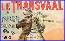 Affiche Originale Le Transvaal Afrique Sauvage Expo Universelle Paris 1900
