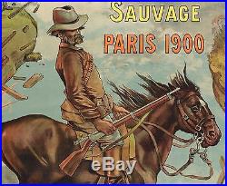 Affiche Originale Le Transvaal L'Afrique Sauvage Expo Universelle Paris 1900