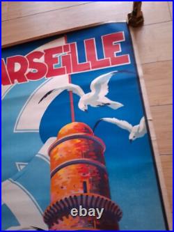 Affiche Originale Lithographiee, Marseille Sur La Cote D'azur, Par Beglia