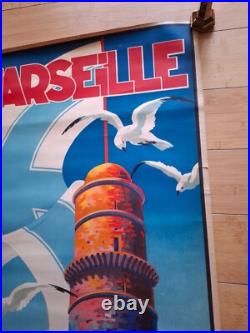 Affiche Originale Lithographiee, Marseille Sur La Cote D'azur, Par Beglia