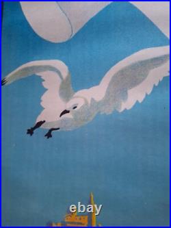 Affiche Originale Lithographiee, Marseille Sur La Cote D'azur, Par Beglia