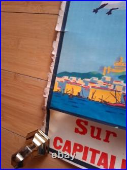 Affiche Originale Lithographiee, Marseille Sur La Cote D'azur, Par Beglia