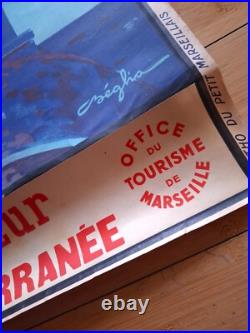 Affiche Originale Lithographiee, Marseille Sur La Cote D'azur, Par Beglia