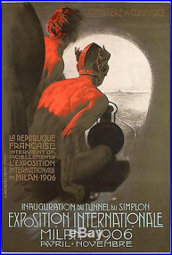 Affiche Originale Metlicovitz Expo Internationale Milan Simplon 1906