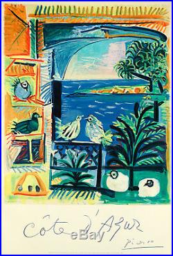 Affiche Originale Pablo Picasso Côte d'Azur Cubisme Surréalisme 1962