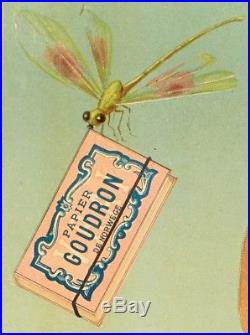 Affiche Originale Papier à Cigarette JOB Le Nil Pyramide Libellule 1900