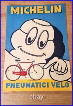 Affiche Originale Poster Michelin Bibendum 48x67 -bonetti Milano Pneu Velo