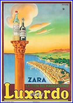 Affiche Originale Raverta Luxardo Maraschino Zara Croatie Liqueur 1939