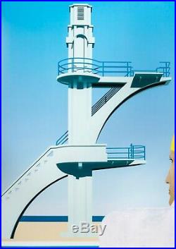 Affiche Originale Razzia Le Touquet Natation Plongeoir 1984 Art Deco
