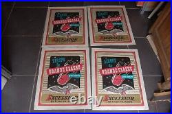 Affiche Originale Sirops Excelsior 1950 St-Etienne lot de 4 affiches