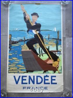 Affiche Originale Tourisme Vendée par Guillemet 1964