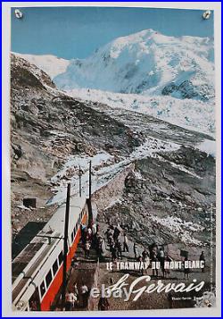 Affiche Originale Tramway Du Mont-blanc St Gervais Nid D'aigle Vintage Poster