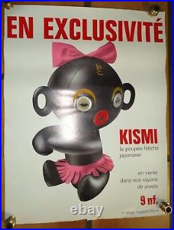 Affiche Originale doll poupée KISMI fétiche Japon 1960 Japan oeil animé clignant