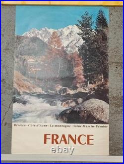 Affiche Originale tourisme Français Côte d'Azur, Saint Martin Vesubie 1960