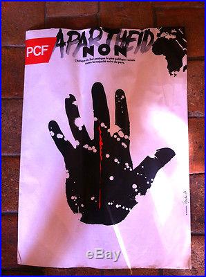 Affiche PCF Apartheid NON Grapus 1984