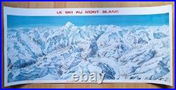 Affiche PIERRE NOVAT Le Ski Au Mont-Blanc Chamonix Passy St-Gervais Megève