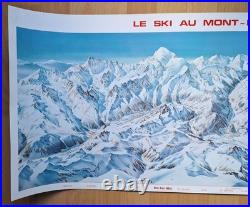 Affiche PIERRE NOVAT Le Ski Au Mont-Blanc Chamonix Passy St-Gervais Megève
