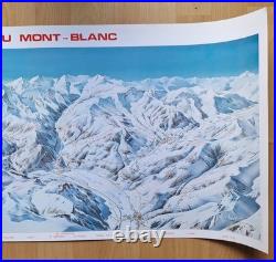 Affiche PIERRE NOVAT Le Ski Au Mont-Blanc Chamonix Passy St-Gervais Megève