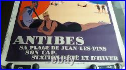 Affiche PLM Roger Broders Antibes 1928 original poster