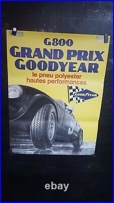 Affiche PNEU GOODYEAR G800 VOITURE DE COURSE vers 1970