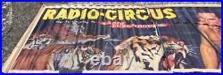 Affiche Palissade Radio Circus Radio Luxembourg Dompteur Gilbert Houcke -fauves