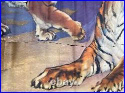 Affiche Palissade Radio Circus Radio Luxembourg Dompteur Gilbert Houcke -fauves
