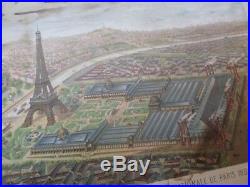 Affiche Panorama Exposition Universelle 1889 Paris Tour Eiffel Lithographie