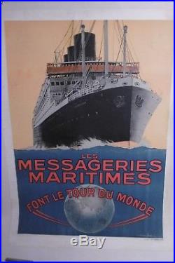 Affiche Paquebot Champollion Messageries Maritimes Sandy Hook
