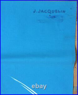 Affiche Parachute Meeting Lyon Bron Bataillons Du Ciel Jacquelin Circa 1950