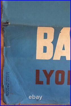 Affiche Parachute Meeting Lyon Bron Bataillons Du Ciel Jacquelin Circa 1950