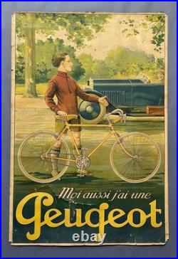 Affiche Peugeot ancienne, affiche publicitaire originale, publicité