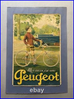 Affiche Peugeot ancienne, affiche publicitaire originale, publicité