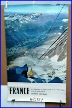 Affiche Photo Ancienne Telepheriques Aiguille Du MIDI Chamonix Mont Blanc