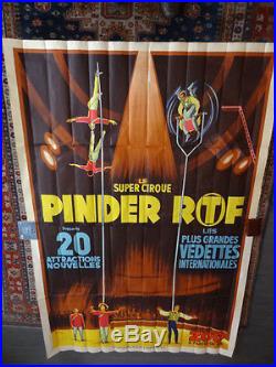 Affiche Pinder Cirque Acrobates Equilibristes Rare