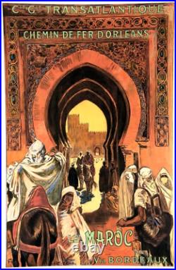 Affiche Poster Afrique Nord Maroc Algerie Tunisie