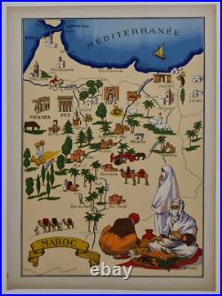 Affiche Poster Afrique Nord Maroc Algerie Tunisie