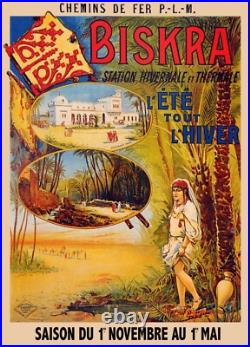 Affiche Poster Afrique Nord Maroc Algerie Tunisie Biskra