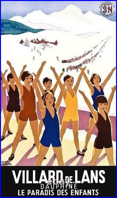 Affiche Poster Alpes Jura Station Ski Sport Hiver Villard De Lans