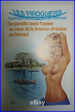 Affiche / Poster Aslan Les Piroguiers (Sénégal) pin up 4060 cm