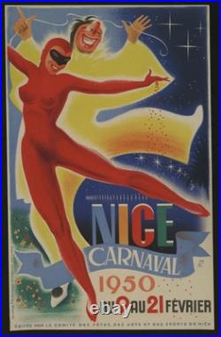 Affiche Poster Carnaval Nice 1950