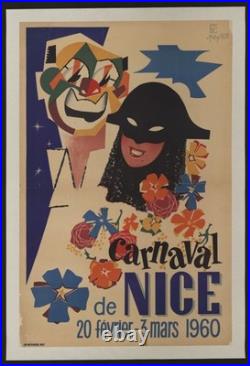 Affiche Poster Carnaval Nice 1960